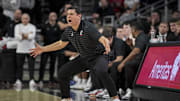 Feb 25, 2025; Cincinnati, Ohio, USA;  Cincinnati Bearcats head coach Wes Miller works the sideline against the Baylor Bears in the second half at Fifth Third Arena. Mandatory Credit: Aaron Doster-Imagn Images