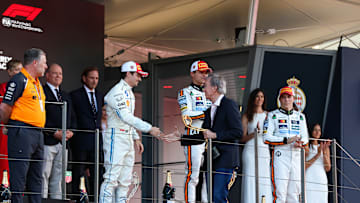 Bernard Arnault, Charles Leclerc, Lando Norris, Oscar Piastri, Formula 1