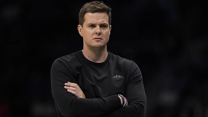 Mar 31, 2025; Charlotte, North Carolina, USA; Utah Jazz head coach Will Hardy during the second  quarter against the Charlotte Hornets at Spectrum Center. Mandatory Credit: Jim Dedmon-Imagn Images