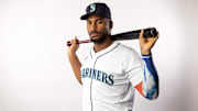 Seattle Mariners outfielder Lazaro Montes poses for a portrait during media day Feb. 20 at Peoria Sports Complex.