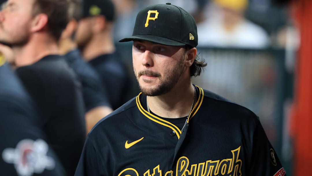 Pittsburgh Pirates pitcher Paul Skenes against the Arizona Diamondbacks at Chase Field. Mandatory Credit: Mark J. Rebilas-Imagn Images