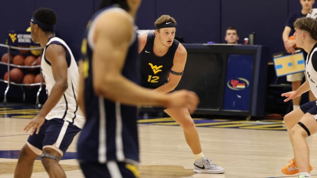 West Virginia University forward Tucker DeVries