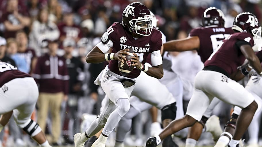 Quarterback Marcel Reed will look to improve on Texas A&M's 8–5 2024 record.  | Maria Lysaker-Imagn Images