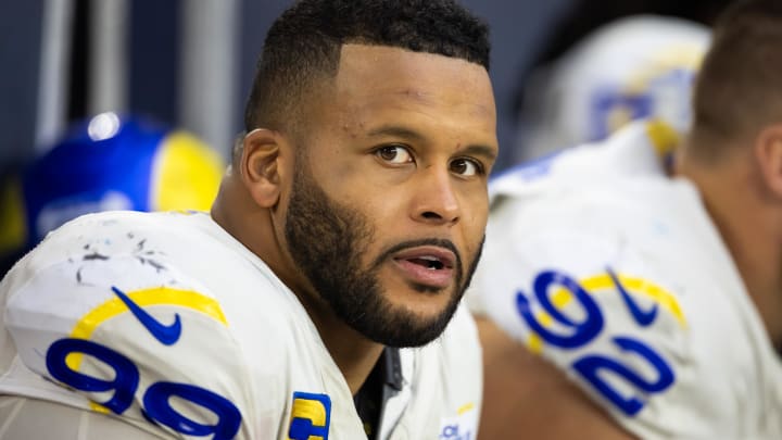 Los Angeles Rams defensive tackle Aaron Donald (99) against the Arizona Cardinals at State Farm Stadium.