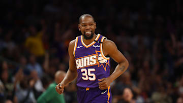 Phoenix Suns forward Kevin Durant against the Milwaukee Bucks at Footprint Center. 