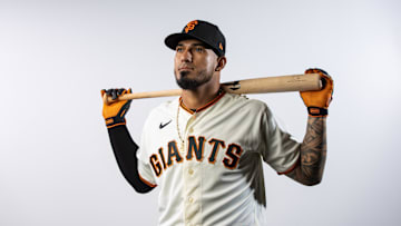 Scottsdale, AZ, USA; San Francisco Giants catcher Ricardo Genoves poses for a portrait during photo day at Scottsdale Stadium.