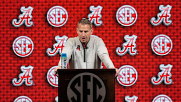 Alabama head coach Nate Oats speaks during SEC Media Day at the Grand Bohemian Hotel in Mountain Brook Tuesday, Oct. 15, 2024.