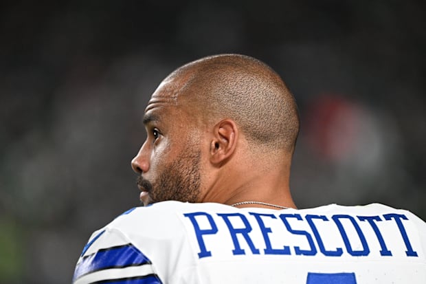 Dallas Cowboys quarterback Dak Prescott against the Philadelphia Eagles at Lincoln Financial Field. 