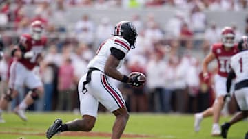 South Carolina Gamecocks defensive back Nick Emmanwori (7) returns an interception for a touchdown. Oct. 19, 2024.