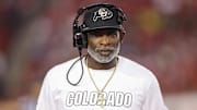 Sep 12, 2025; Houston, Texas, USA; Colorado Buffaloes head coach Deion Sanders looks on from the sideline during the first half against the Houston Cougars at TDECU Stadium. Mandatory Credit: Troy Taormina-Imagn Images