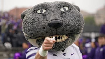 Kansas State Wildcats mascot Willie poses for a photo.