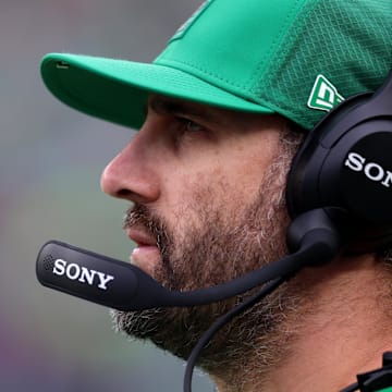 Oct 26, 2025; Philadelphia, Pennsylvania, USA; Philadelphia Eagles head coach Nick Sirianni looks on during the fourth quarter against the New York Giants at Lincoln Financial Field. 