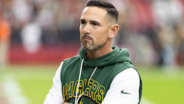 Oct 19, 2025; Glendale, Arizona, USA; Green Bay Packers head coach Matt LaFleur prior to the game against the Arizona Cardinals at State Farm Stadium. Mandatory Credit: Mark J. Rebilas-Imagn Images