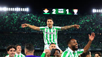 Former Columbus Crew man Cucho Hernández got carried off the pitch after his game-winning goal in Real Betis' win.