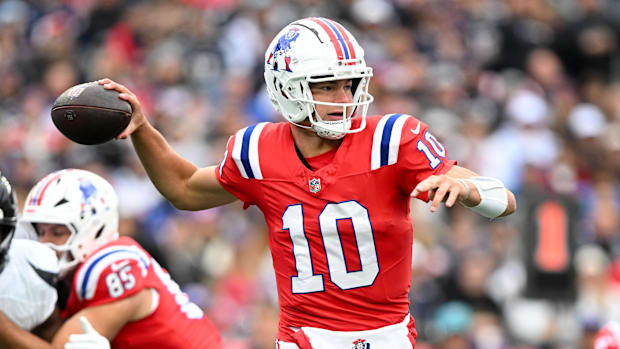 New England Patriots quarterback Drake Maye