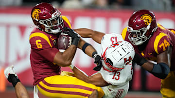 Oct 9, 2021; Los Angeles, California, USA; Vavae Malepeai, USC football