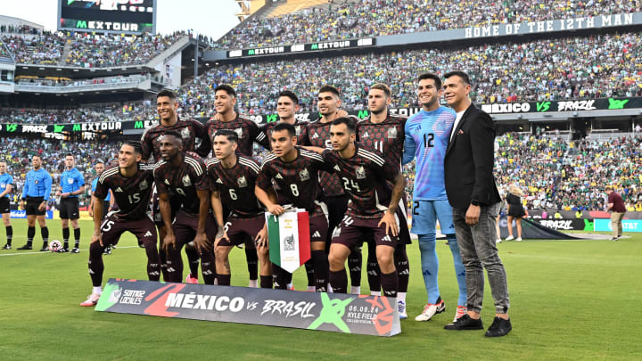 Jun 8, 2024; College Station, TX, USA; The starting eleven pose for a picture prior to the match against Brazil at Kyle Field.