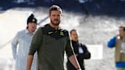 Nov 5, 2022; Boulder, Colorado, USA; Oregon Ducks head coach Dan Lanning before the game against the Colorado Buffaloes at Folsom Field. Mandatory Credit: Ron Chenoy-Imagn Images  head coach Dan Lanning