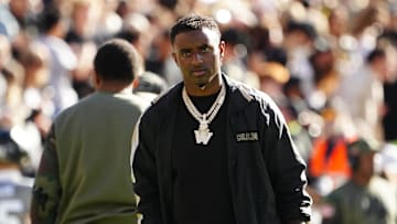Nov 11, 2023; Boulder, Colorado, USA; Colorado Buffaloes video producer Deion Sanders Jr during the game against the Arizona Wildcats at Folsom Field.