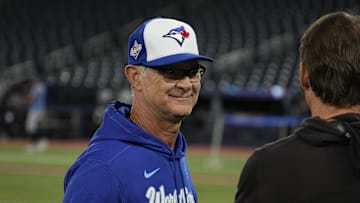 Oct 23, 2025; Toronto, ON, Canada; Toronto Blue Jays bench coach Don Mattingly during batting practice on during media day before game one of the World Series at Rogers Centre. Mandatory Credit: John E. Sokolowski-Imagn Images