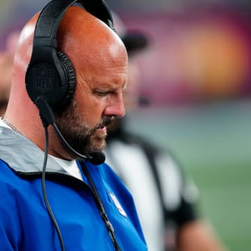 New York Giants Head Coach Brian Daboll is shown during the second half, Thursday, August 8 2024, in East Rutherford.