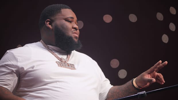 Rod Wave performs at a sold-out Fiserv Forum in Milwaukee on Saturday, Oct. 22, 2023.