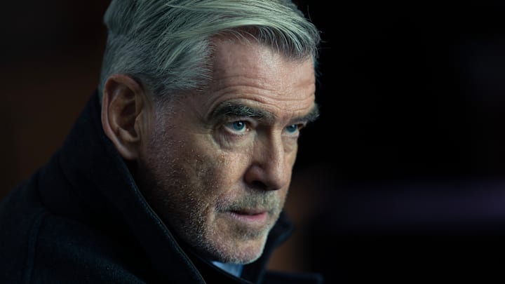 Pierce Brosnan as Conrad Harrigan in Mobland, episode 4, season 1. Photo Credit: Luke Varley/Paramount+