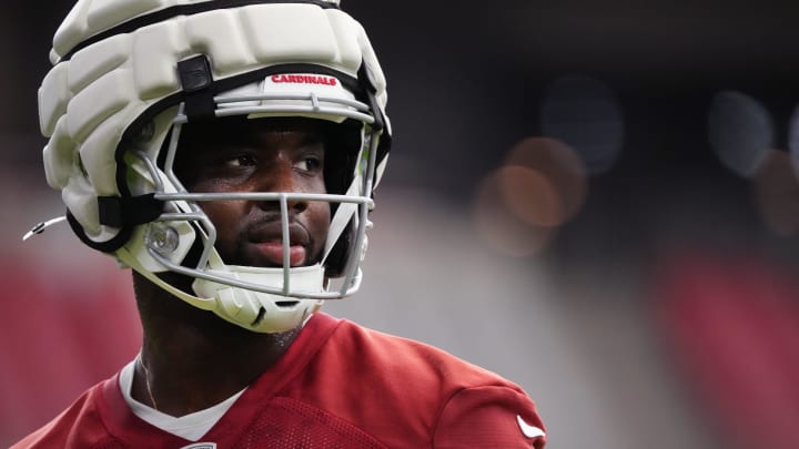 Arizona Cardinals running back Trey Benson (33) during training camp at State Farm Stadium in Glendale on July 25, 2024.