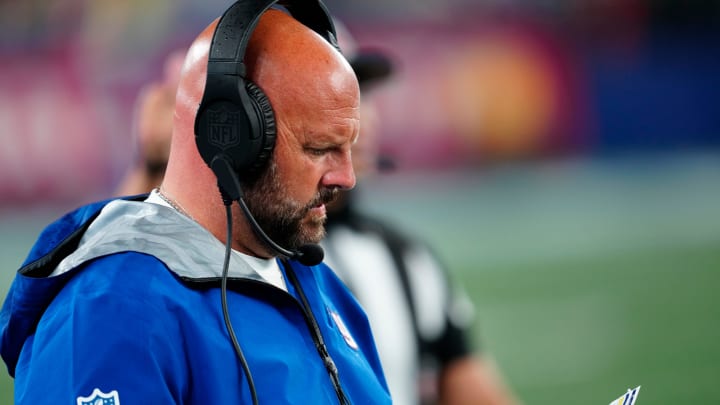 New York Giants Head Coach Brian Daboll is shown during the second half, Thursday, August 8 2024, in East Rutherford.