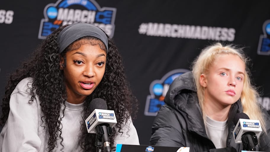Former LSU Lady Tigers forward Angel Reese (10) and former LSU Lady Tigers guard Hailey Van Lith. | Zach Boyden-Holmes/The Register / USA TODAY NETWORK