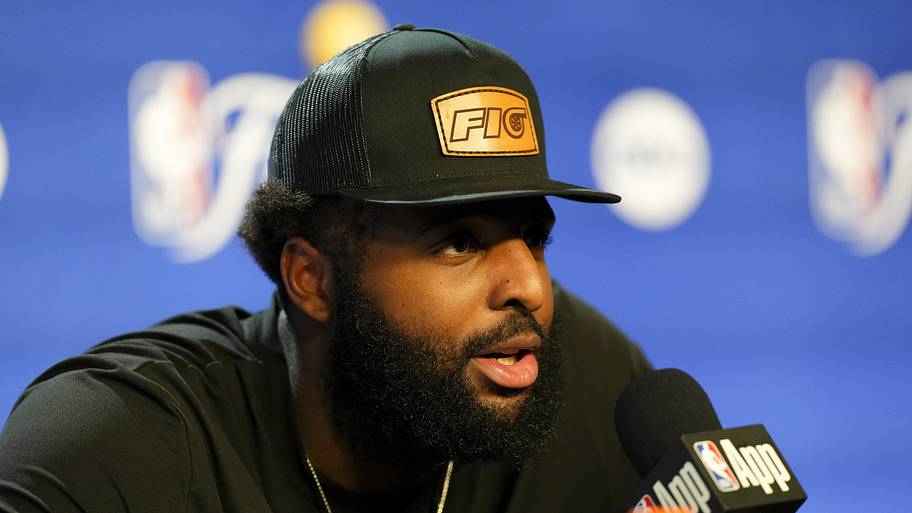 New York Knicks center Mitchell Robinson speaks with the media after NBA Finals Game 2 against the San Antonio Spurs.