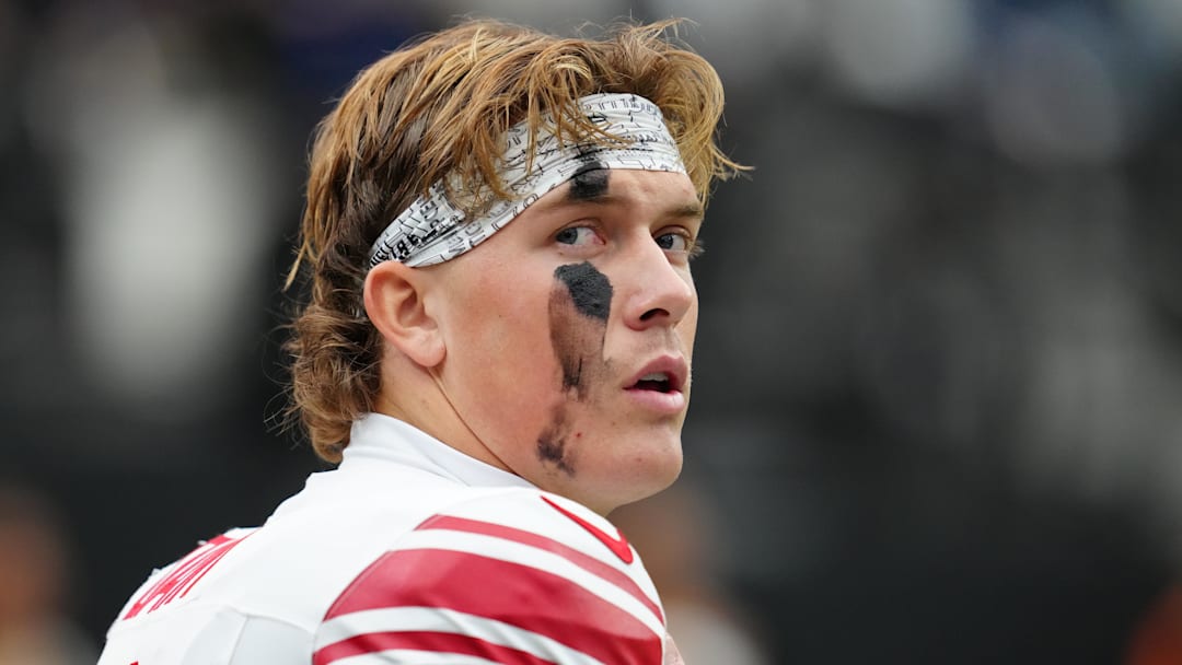 Dec 28, 2025; Paradise, Nevada, USA; New York Giants quarterback Jaxson Dart