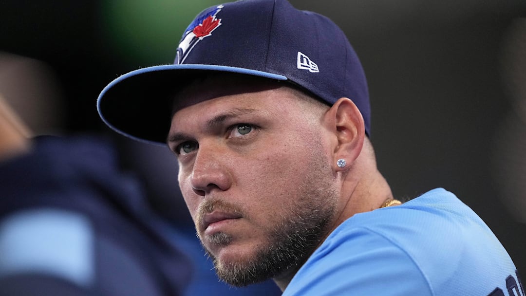 Apr 30, 2025; Toronto, Ontario, CAN; Toronto Blue Jays starting pitcher Yariel Rodriguez (29) on the bench during the second inning against the Boston Red Sox at Rogers Centre. 
