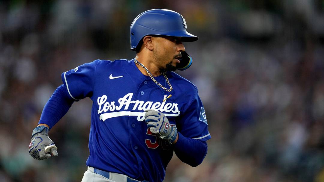Jun 29, 2026; West Sacramento, California, USA; Los Angeles Dodgers shortstop Mookie Betts (50) runs toward first after hitting a single against the Athletics in the sixth inning at Sutter Health Park. Mandatory Credit: Cary Edmondson-Imagn Images Jun 29, 2026; West Sacramento, California, USA; Los Angeles Dodgers shortstop Mookie Betts (50) runs toward first after hitting a single against the Athletics in the sixth inning at Sutter Health Park. Mandatory Credit: Cary Edmondson-Imagn Images