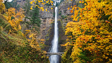 Multnomah Falls in autumn.