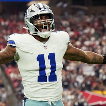 Dallas Cowboys linebacker Micah Parsons celebrates his sack against the Arizona Cardinals.