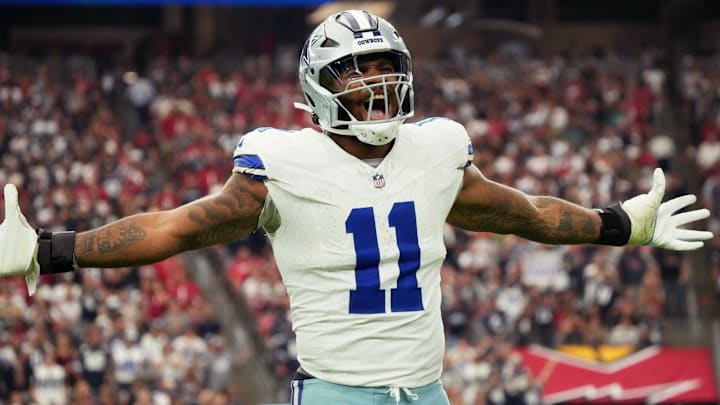 Dallas Cowboys linebacker Micah Parsons celebrates his sack against the Arizona Cardinals. Dallas Cowboys linebacker Micah Parsons celebrates his sack against the Arizona Cardinals.