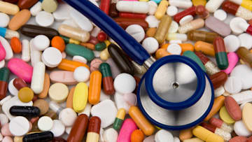 Pills and a stethoscope
