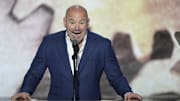 Dana White, CEO of Ultimate Fighting Championship, speaks during the final day of the Republican National Convention.