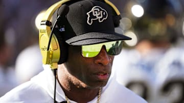 Colorado Buffaloes head coach Deion Sanders walks the sidelines as his team takes on the ASU Sun Devils