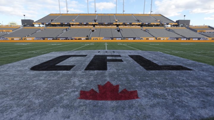 Nov 19, 2023; Hamilton, Ontario, CAN;  A view of Tim Hortons field before the 110th Grey Cup game between the Montreal Alouettes and Winnipeg Blue Bombers. Mandatory Credit: John E. Sokolowski-USA TODAY Sports