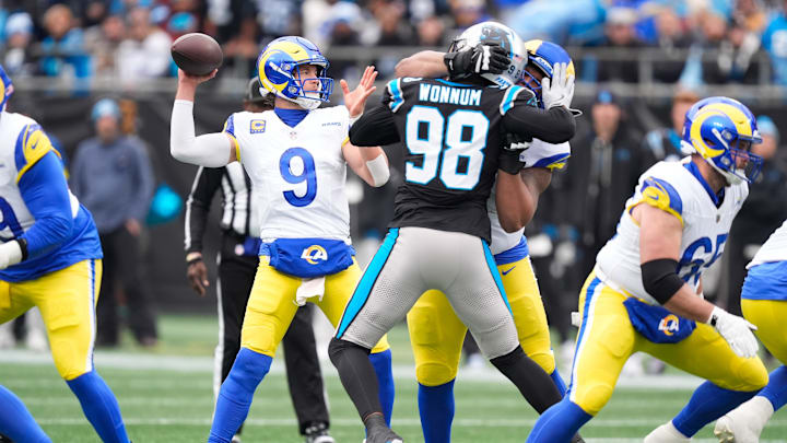 Matthew Stafford and the Rams are big road favorites in Carolina.