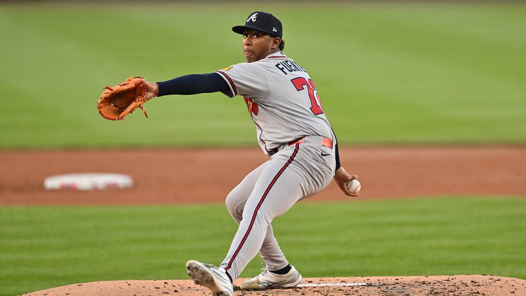 Apr 22, 2026; Washington, District of Columbia, USA;  Atlanta Braves pitcher Didier Fuentes (72) pitches in the second inning against the Washington Nationals at Nationals Park. Mandatory Credit: Jamie Sabau-Imagn Images
