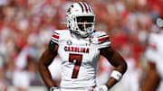 Oct 12, 2024; Tuscaloosa, Alabama, USA;  South Carolina Gamecocks defensive back Nick Emmanwori (7) during the first half at Bryant-Denny Stadium. Mandatory Credit: Butch Dill-Imagn Images
