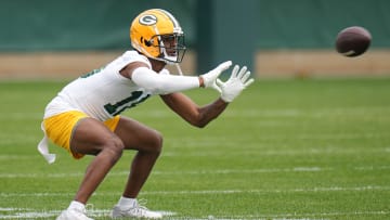 Green Bay Packers wide receiver Malik Heath (18) is shown during organized team activities Tuesday, May 21, 2024 in Green Bay, Wisconsin.