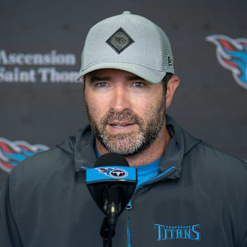 Tennessee Titans Head Coach Brian Callahan addresses the media before OTAs