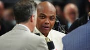Jun 4, 2023; Denver, CO, USA; TNT sports analyst Charles Barkley speaks before game two between the Miami Heat and the Denver Nuggets in the 2023 NBA Finals at Ball Arena. Mandatory Credit: Ron Chenoy-USA TODAY Sports