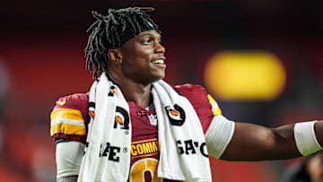 Washington Commanders running back Jacory Croskey-Merritt