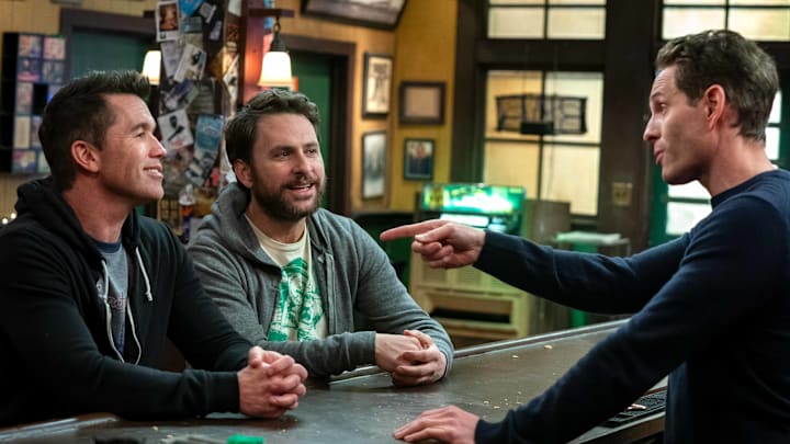 “ITS ALWAYS SUNNY IN PHILADELPHIA” — “Celebrity Booze: The Ultimate Cash Grab” — Season 16, Episode 5 (Airs Wednesday, June 28th) — Pictured: (l-r) Rob McElhenney as Mac, Charlie Day as Charlie, Glenn Howerton as Dennis. CR: Patrick McElhenney/FX.