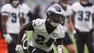 Philadelphia Eagles safety Andrew Mukuba. Mandatory Credit: Bill Streicher-Imagn Images